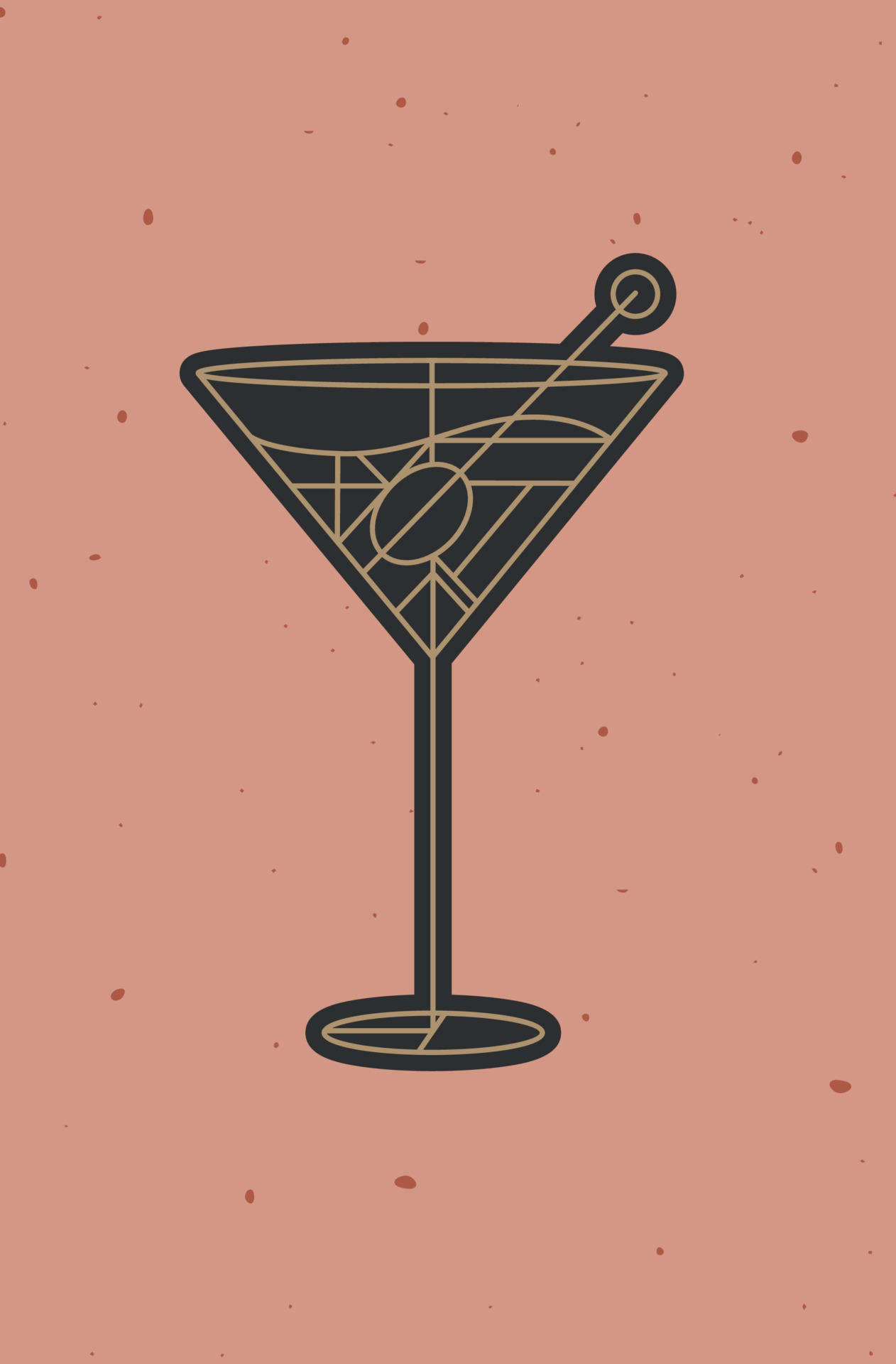 Art Deco Martini Cocktail Graphic